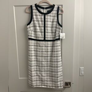 Liz Claiborne Black and White Plaid Midi Dress